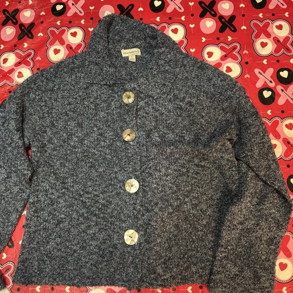 KINTAMANI by‎ Wind River Multicolor Chunky Boucle Knit Button Cardigan  Size L
